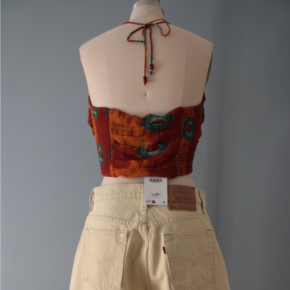 Zara Orange Sleeveless Ruched Crop Top - Picture 10 of 12